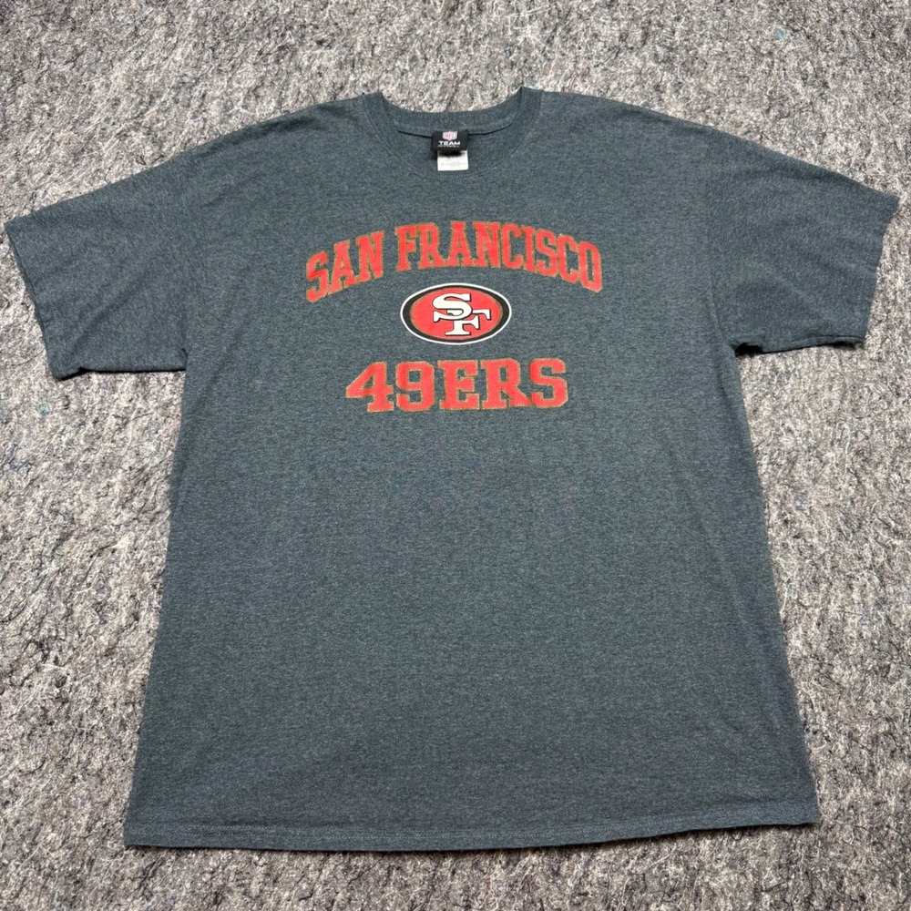 NFL Team Apparel San Francisco 49ers T-Shirt‎ Mens XL Charcoal Grey Graphic Tee